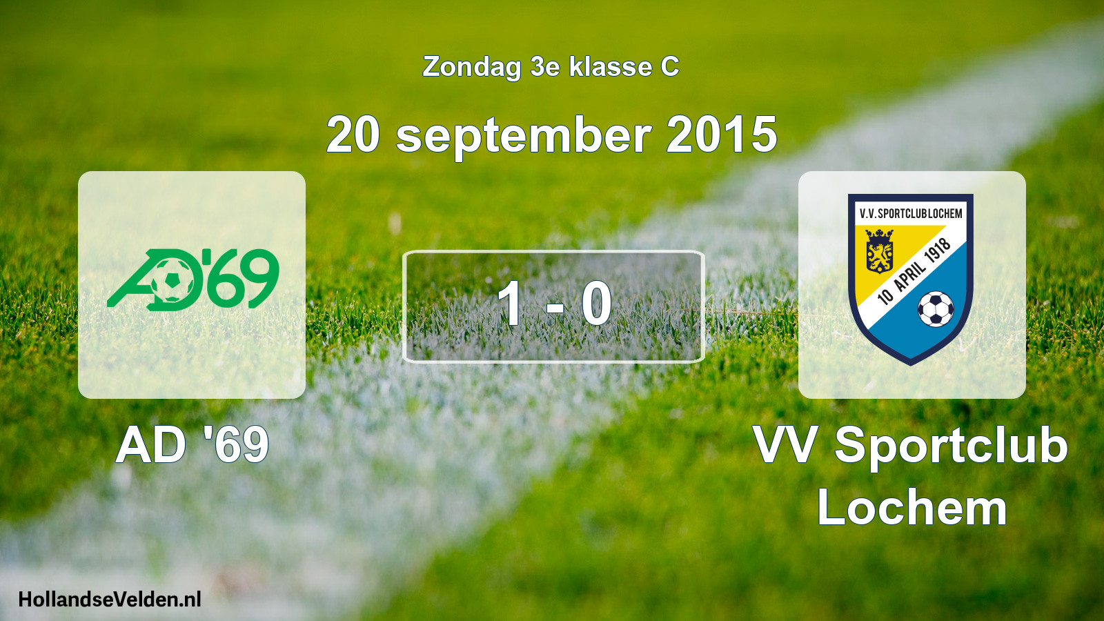 Total number of matches played: AD '69 - VV Sportclub Lochem 1 - 0 (20 September 2015)