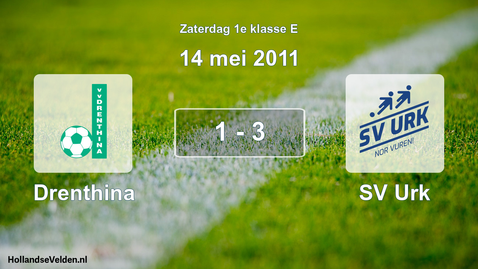 Total number of matches played: Drenthina - SV Urk 1 - 3 (14 May 2011)