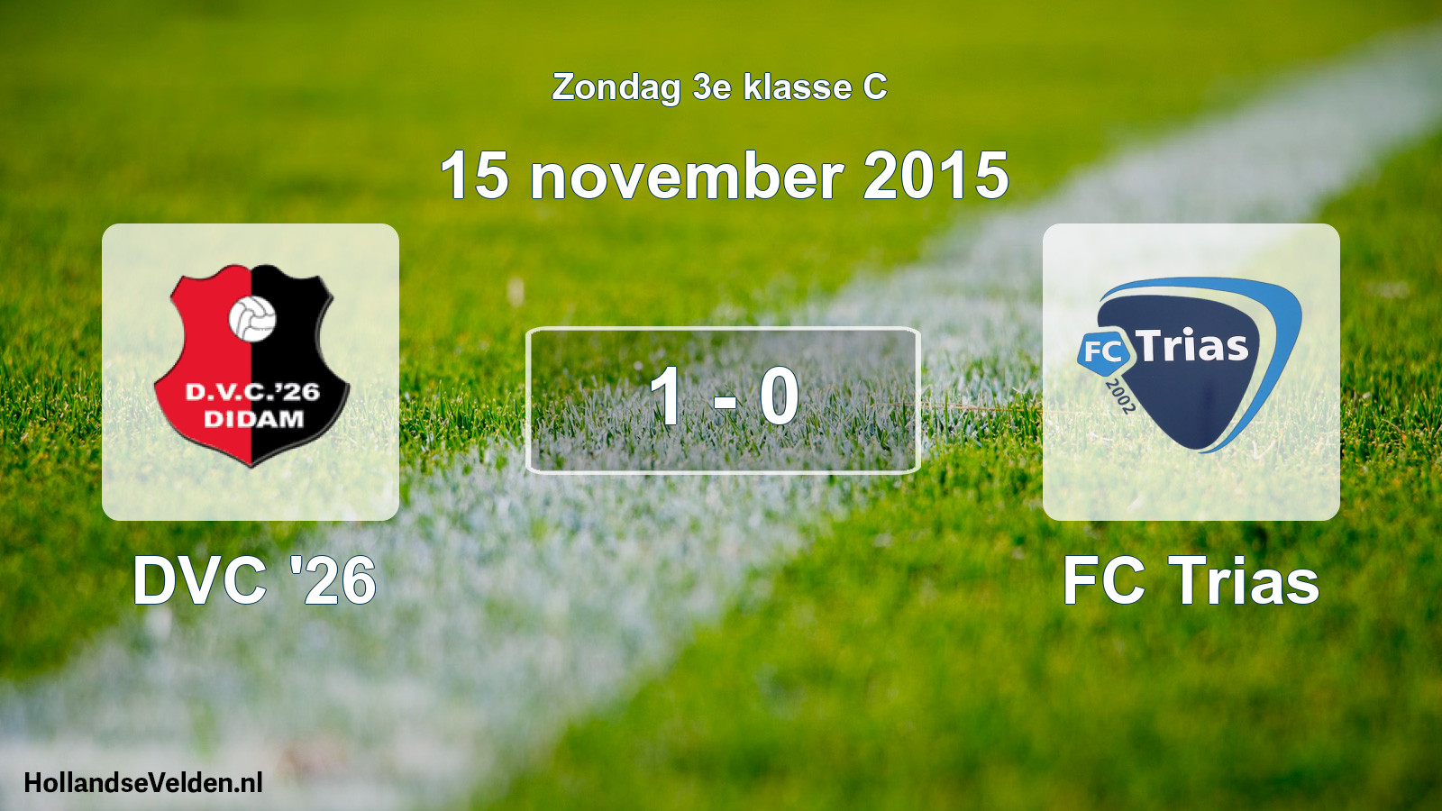 Total number of matches played: DVC '26 - FC Trias 1 - 0 (15 November 2015)