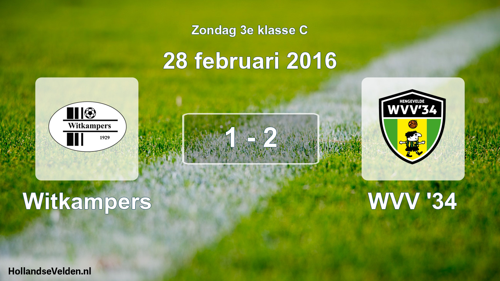 Total number of matches played: Witkampers - WVV '34 1 - 2 (28 February 2016)
