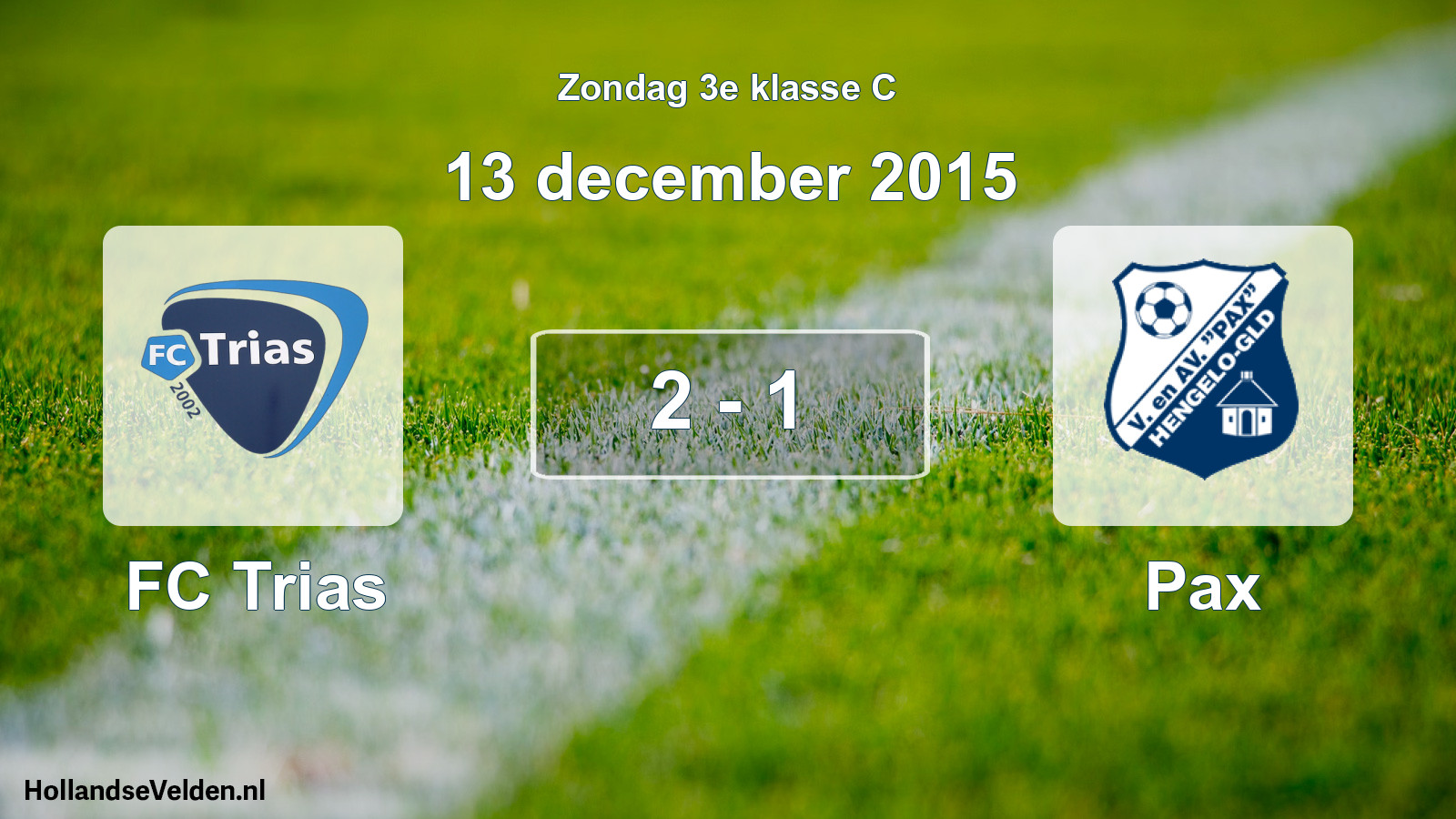 Total number of matches played: FC Trias - Pax 2 - 1 (13 December 2015)