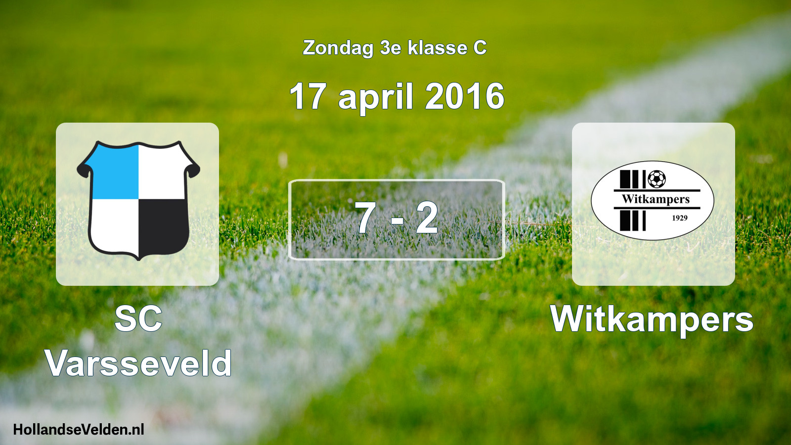 Total number of matches played: SC Varsseveld - Witkampers 7 - 2 (17 April 2016)