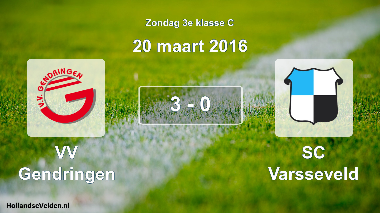 Total number of matches played: VV Gendringen - SC Varsseveld 3 - 0 (20 March 2016)