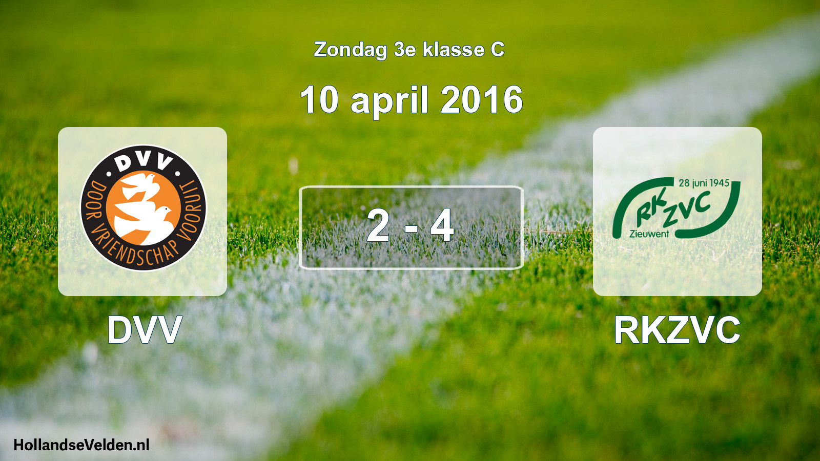 Total number of matches played: DVV - RKZVC 2 - 4 (10 April 2016)