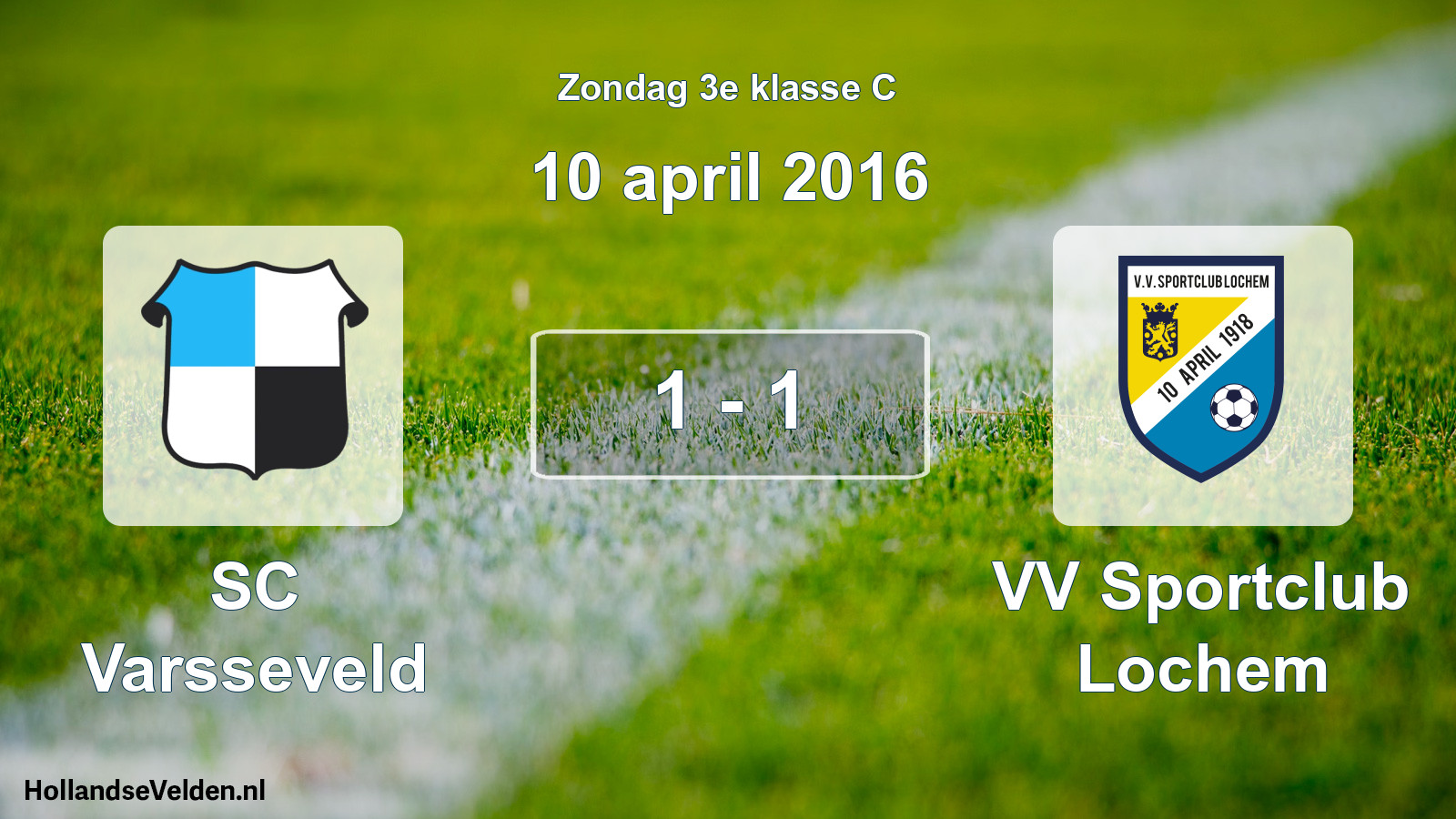 Total number of matches played: SC Varsseveld - VV Sportclub Lochem 1 - 1 (10 April 2016)