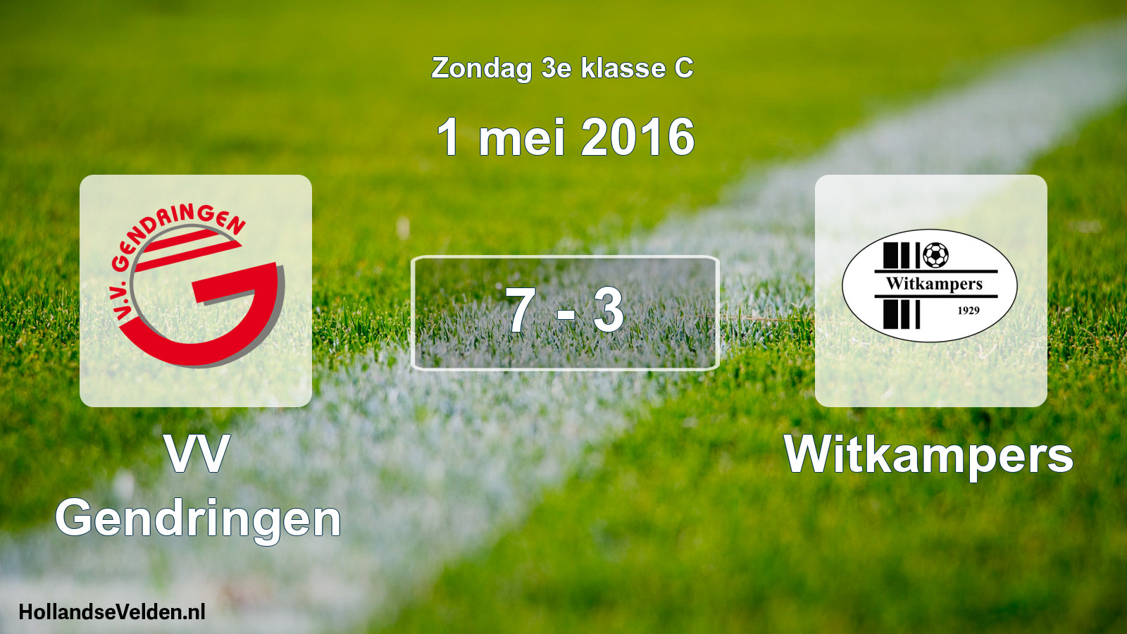 Total number of matches played: VV Gendringen - Witkampers 7 - 3 (1 May 2016)