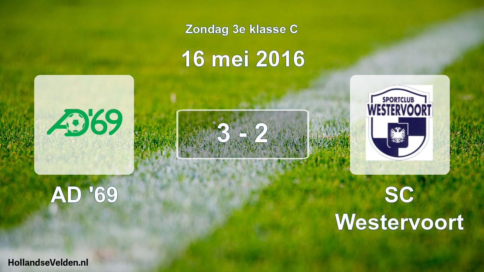 Total number of matches played: AD '69 - SC Westervoort 3 - 2 (16 May 2016)