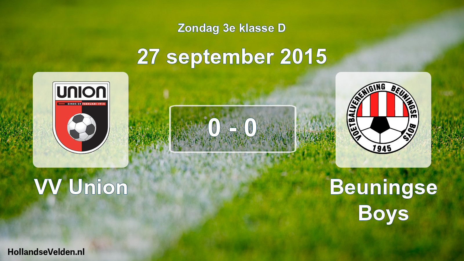 Total number of matches played: VV Union - Beuningse Boys 0 - 0 (27 September 2015)