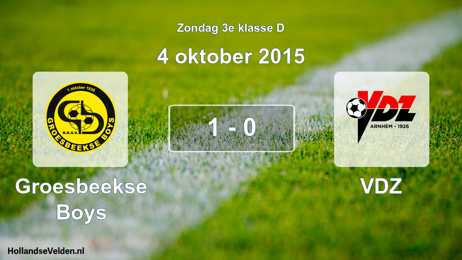 Total number of matches played: Groesbeekse Boys - VDZ 1 - 0 (4 October 2015)