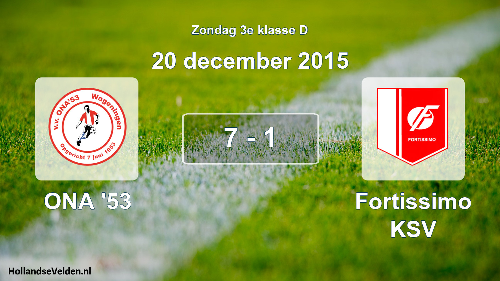 Total number of matches played: ONA '53 - Fortissimo KSV 7 - 1 (20 December 2015)