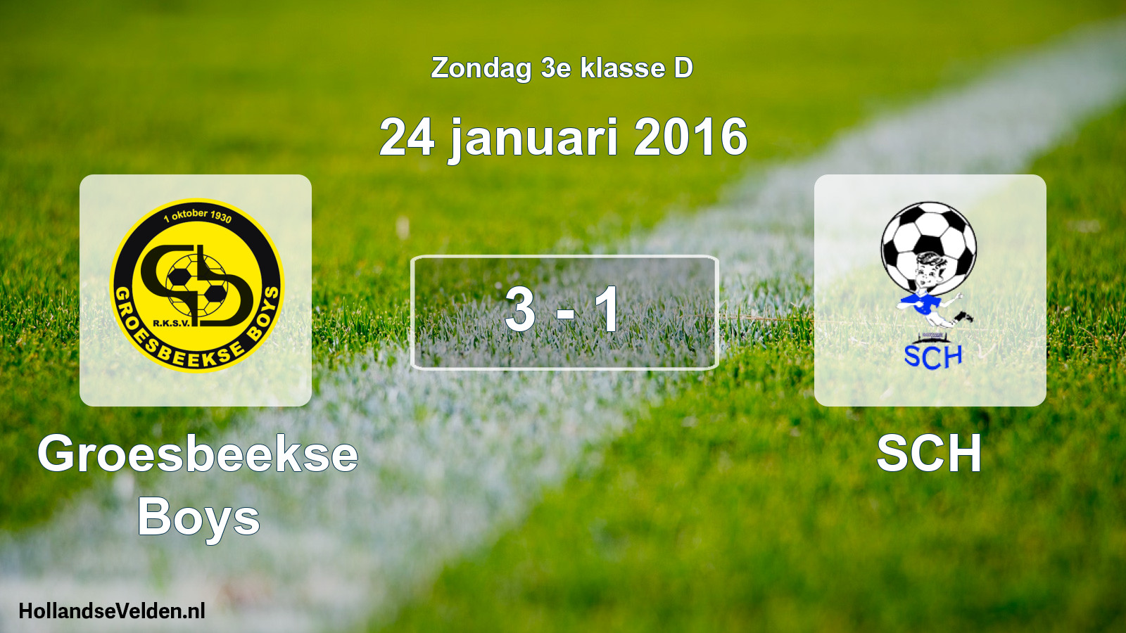 Total number of matches played: Groesbeekse Boys - SCH 3 - 1 (24 January 2016)