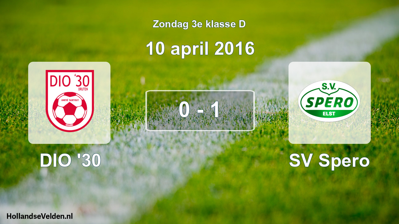 Total number of matches played: DIO '30 - SV Spero 0 - 1 (10 April 2016)