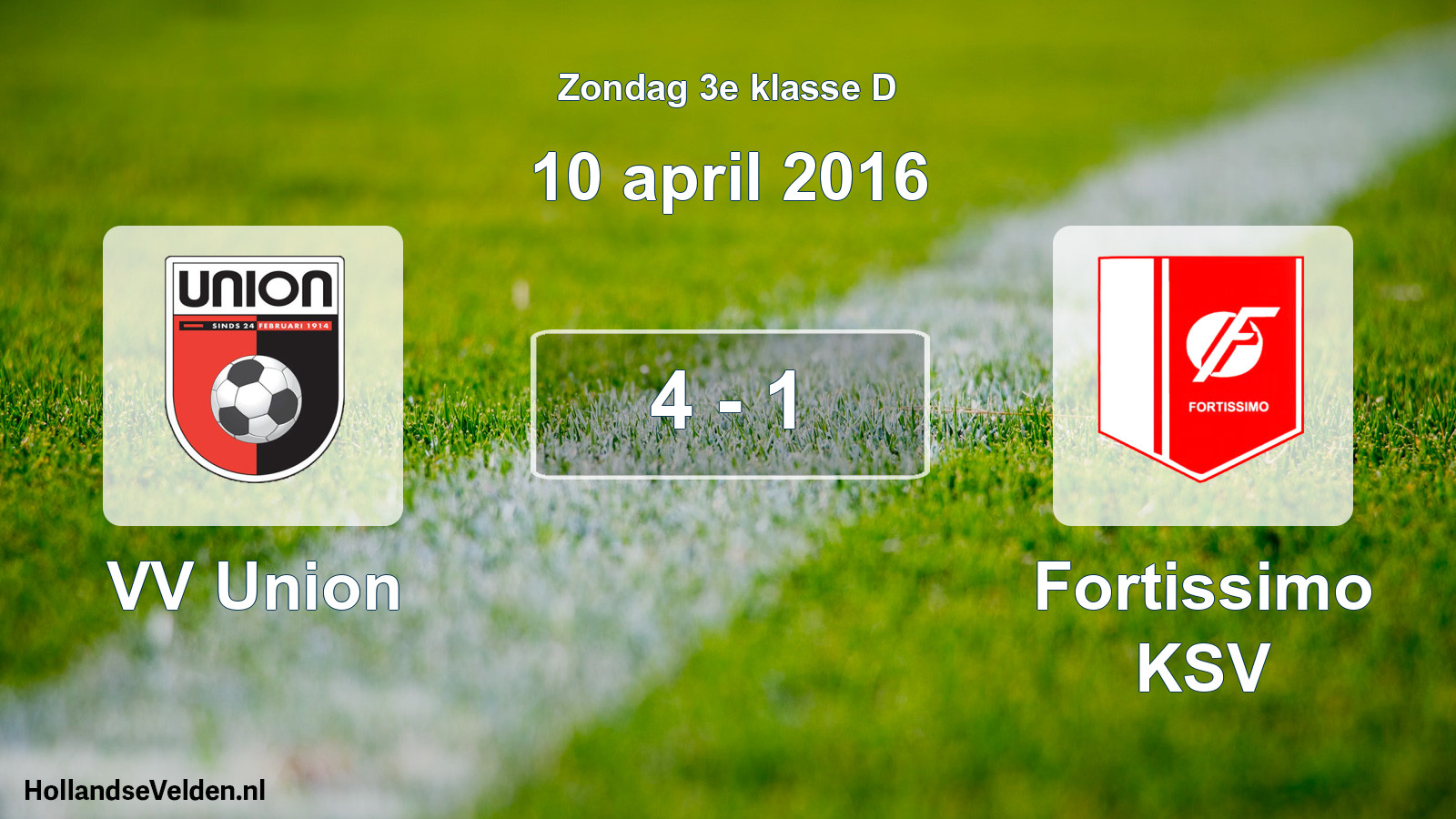 Total number of matches played: VV Union - Fortissimo KSV 4 - 1 (10 April 2016)