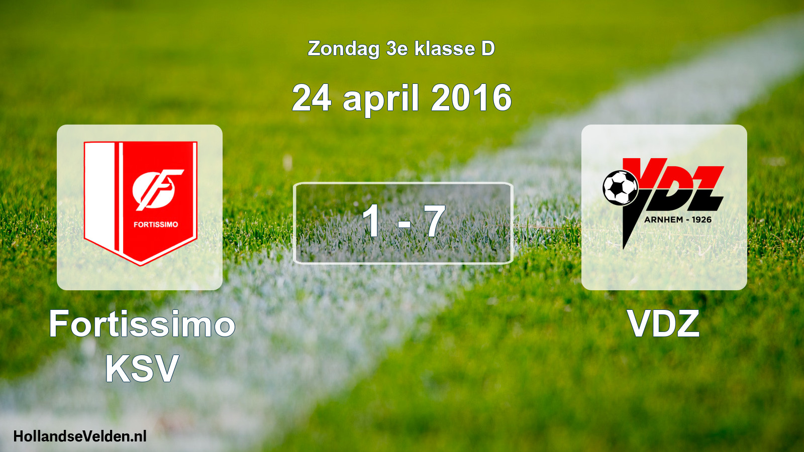 Total number of matches played: Fortissimo KSV - VDZ 1 - 7 (24 April 2016)