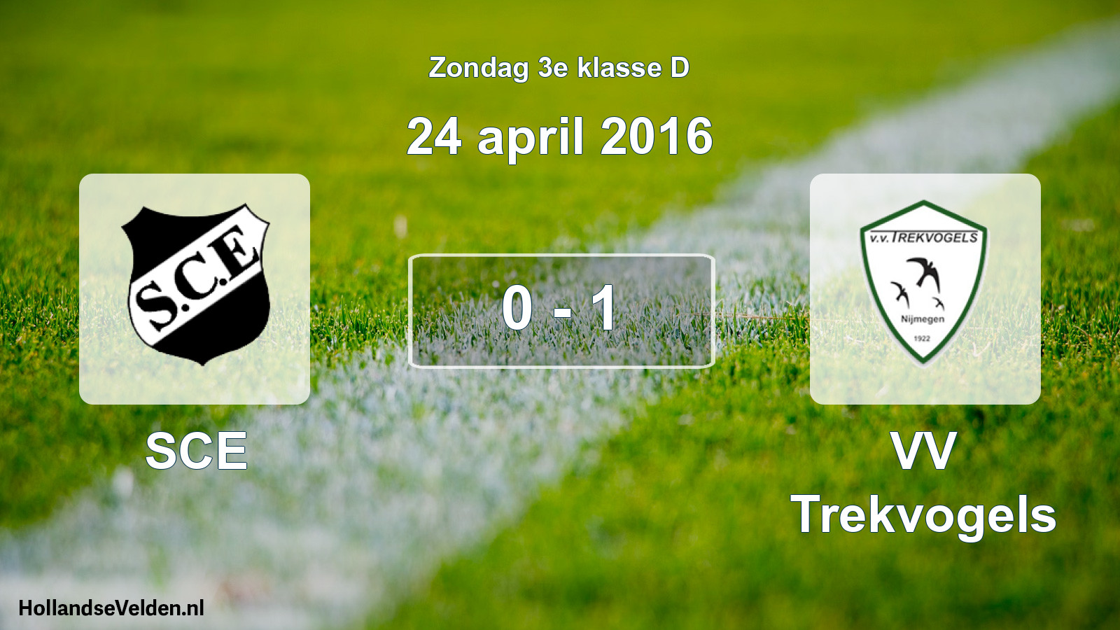 Total number of matches played: SCE - VV Trekvogels 0 - 1 (24 April 2016)