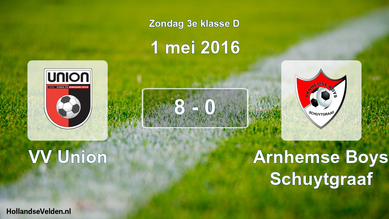 Total number of matches played: VV Union - Arnhemse Boys Schuytgraaf 8 - 0 (1 May 2016)