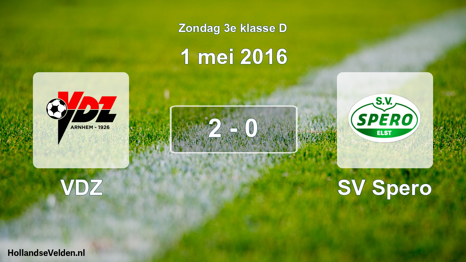 Total number of matches played: VDZ - SV Spero 2 - 0 (1 May 2016)
