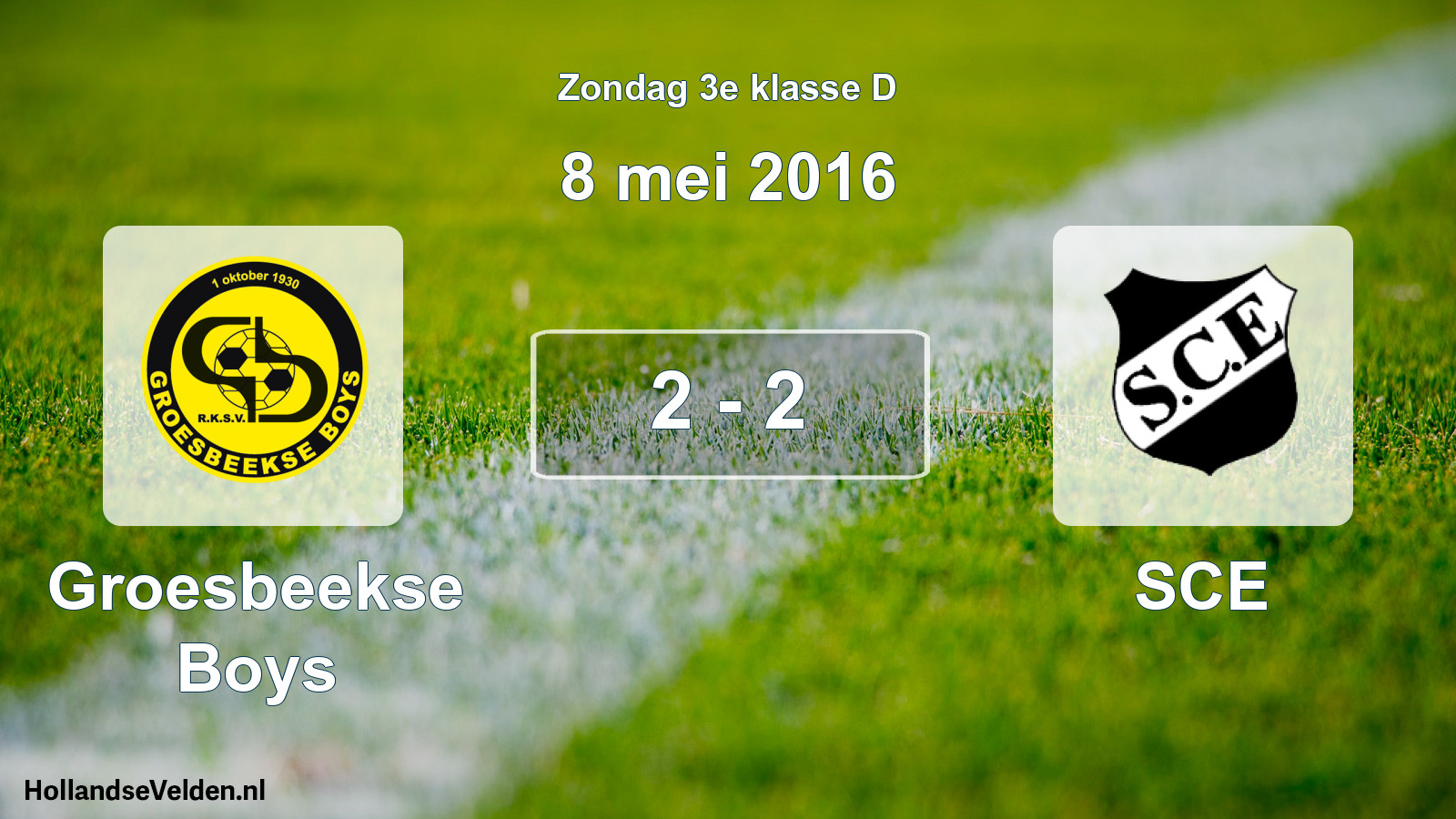 Total number of matches played: Groesbeekse Boys - SCE 2 - 2 (8 May 2016)