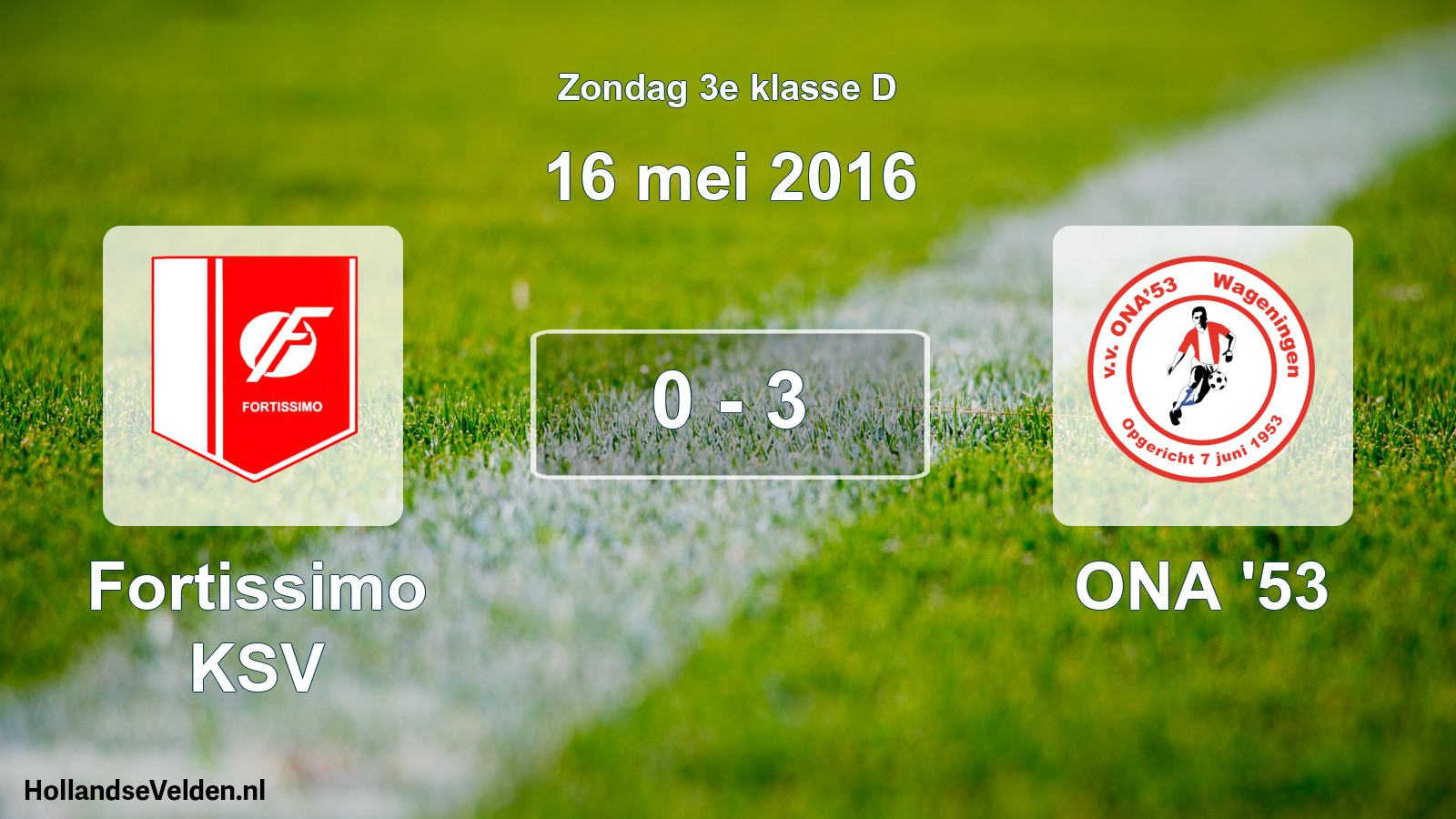 Total number of matches played: Fortissimo KSV - ONA '53 0 - 3 (16 May 2016)
