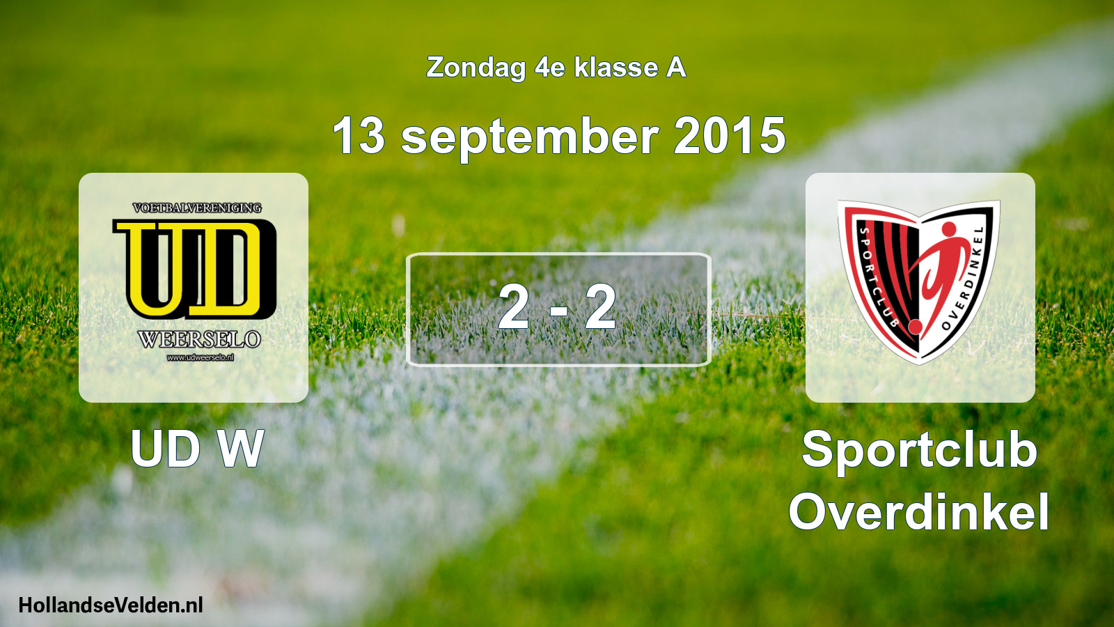 Total number of matches played: UD W - Sportclub Overdinkel 2 - 2 (13 September 2015)