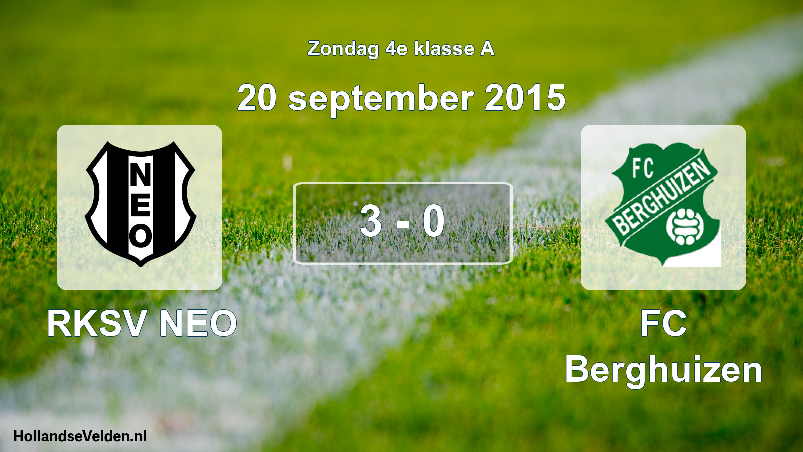 Total number of matches played: RKSV NEO - FC Berghuizen 3 - 0 (20 September 2015)