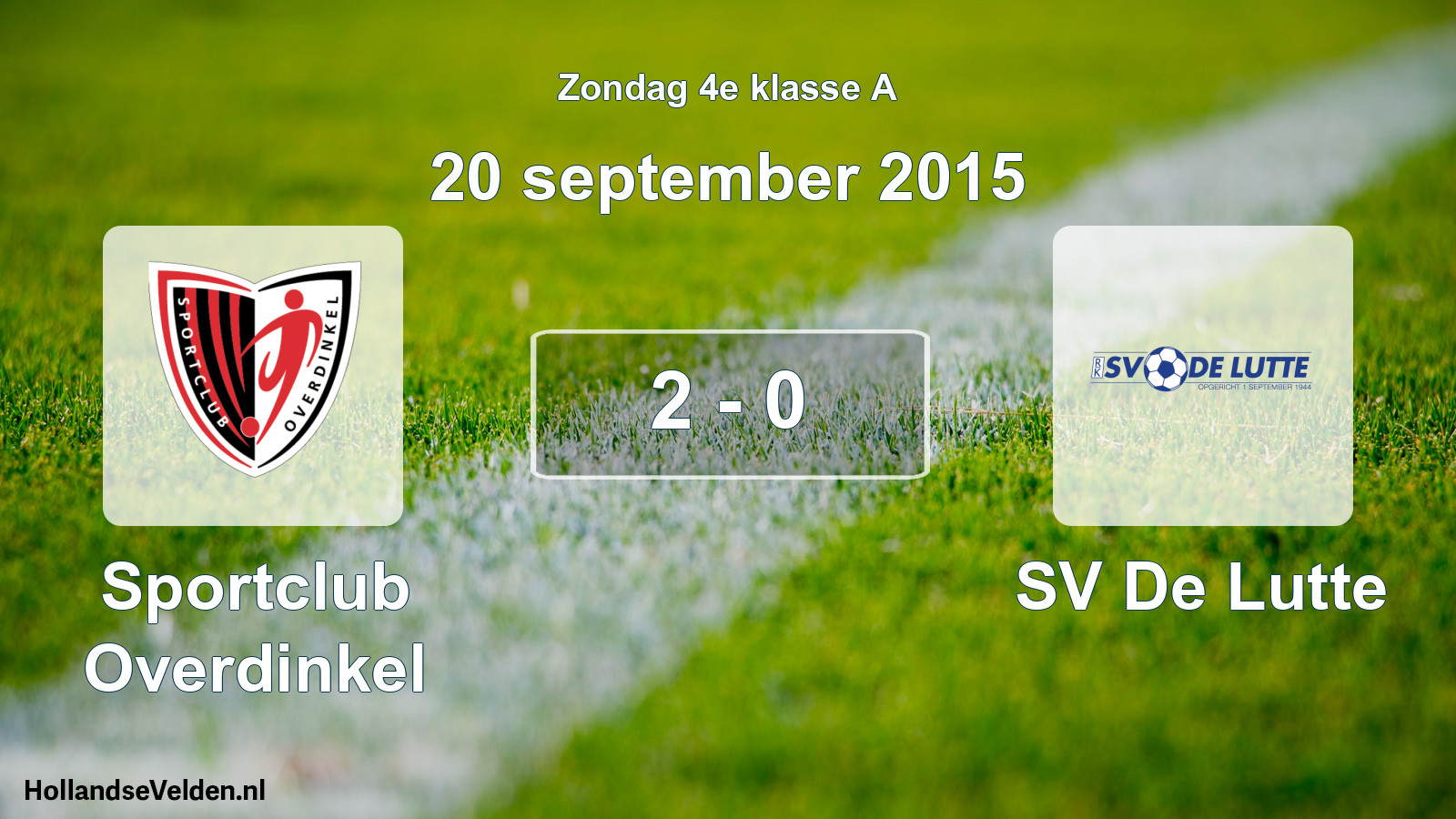 Total number of matches played: Sportclub Overdinkel - SV De Lutte 2 - 0 (20 September 2015)
