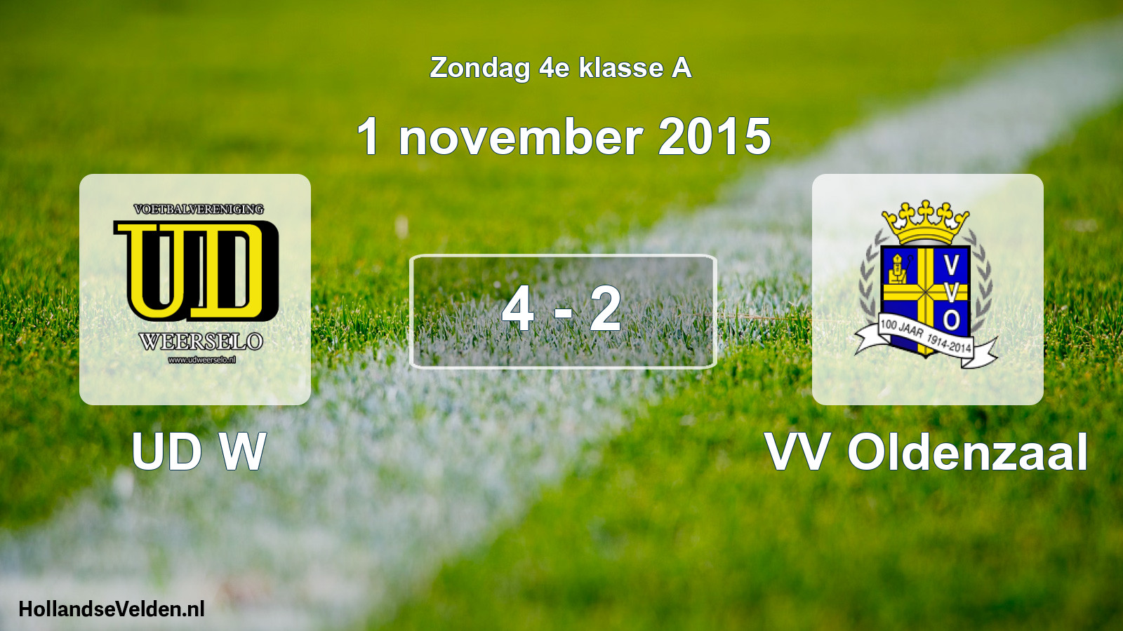 Total number of matches played: UD W - VV Oldenzaal 4 - 2 (1 November 2015)