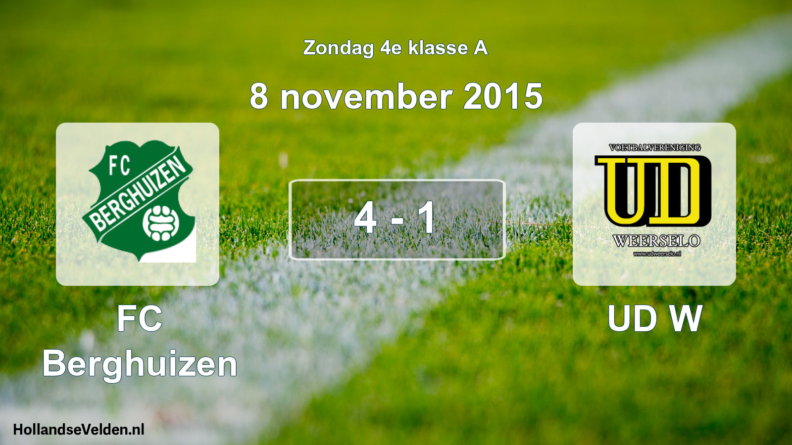 Total number of matches played: FC Berghuizen - UD W 4 - 1 (8 November 2015)
