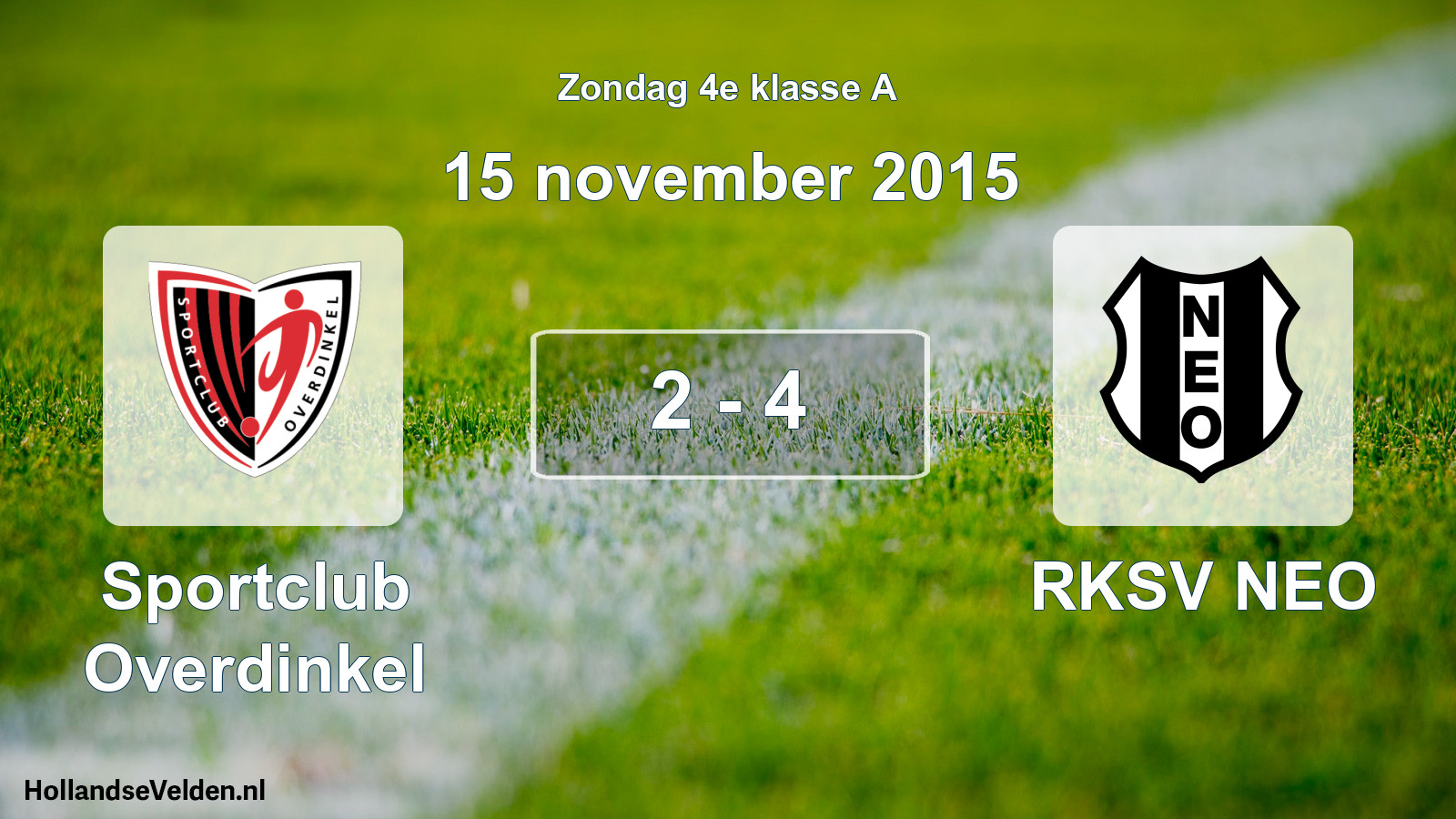 Total number of matches played: Sportclub Overdinkel - RKSV NEO 2 - 4 (15 November 2015)