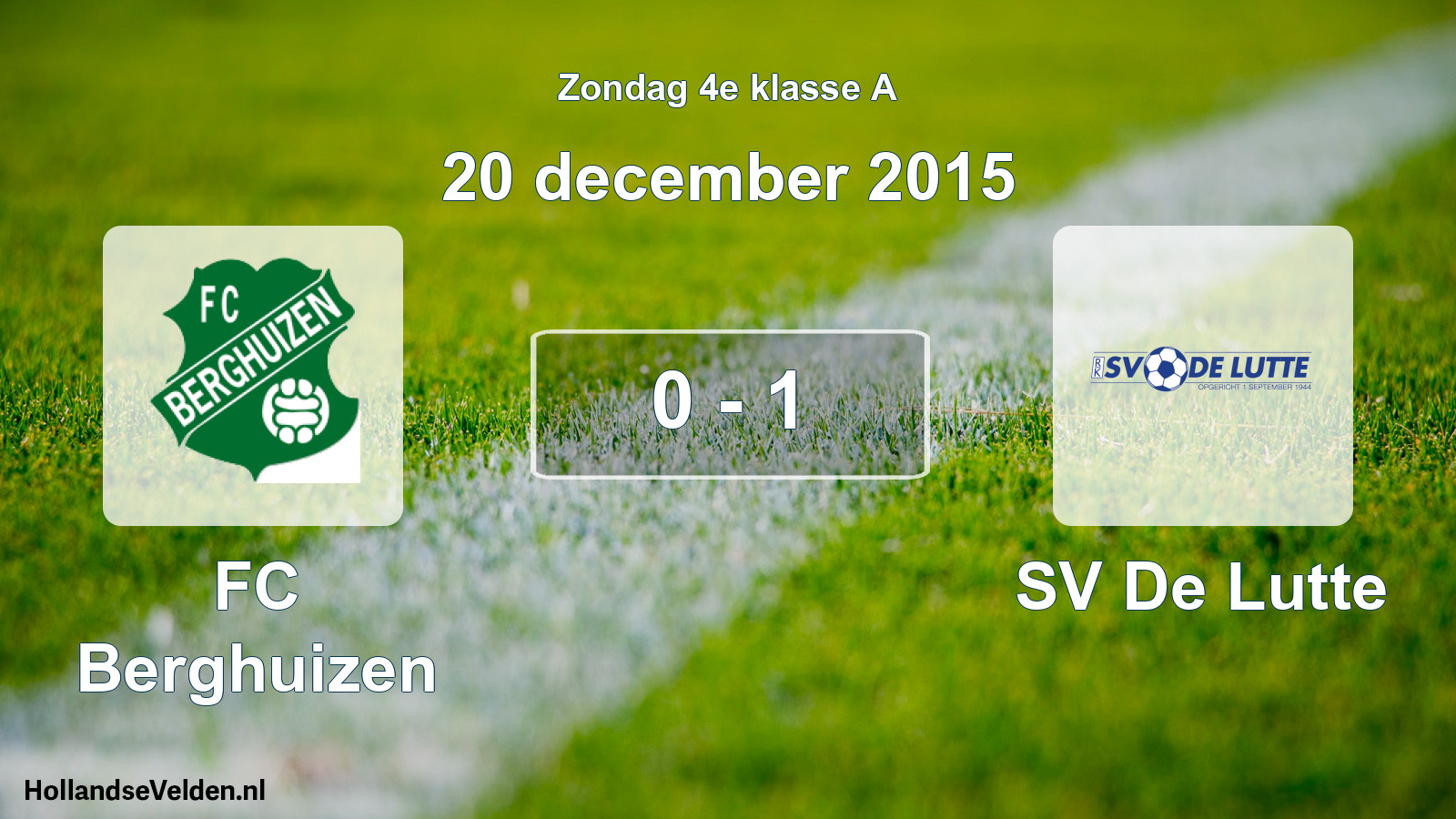 Total number of matches played: FC Berghuizen - SV De Lutte 0 - 1 (20 December 2015)