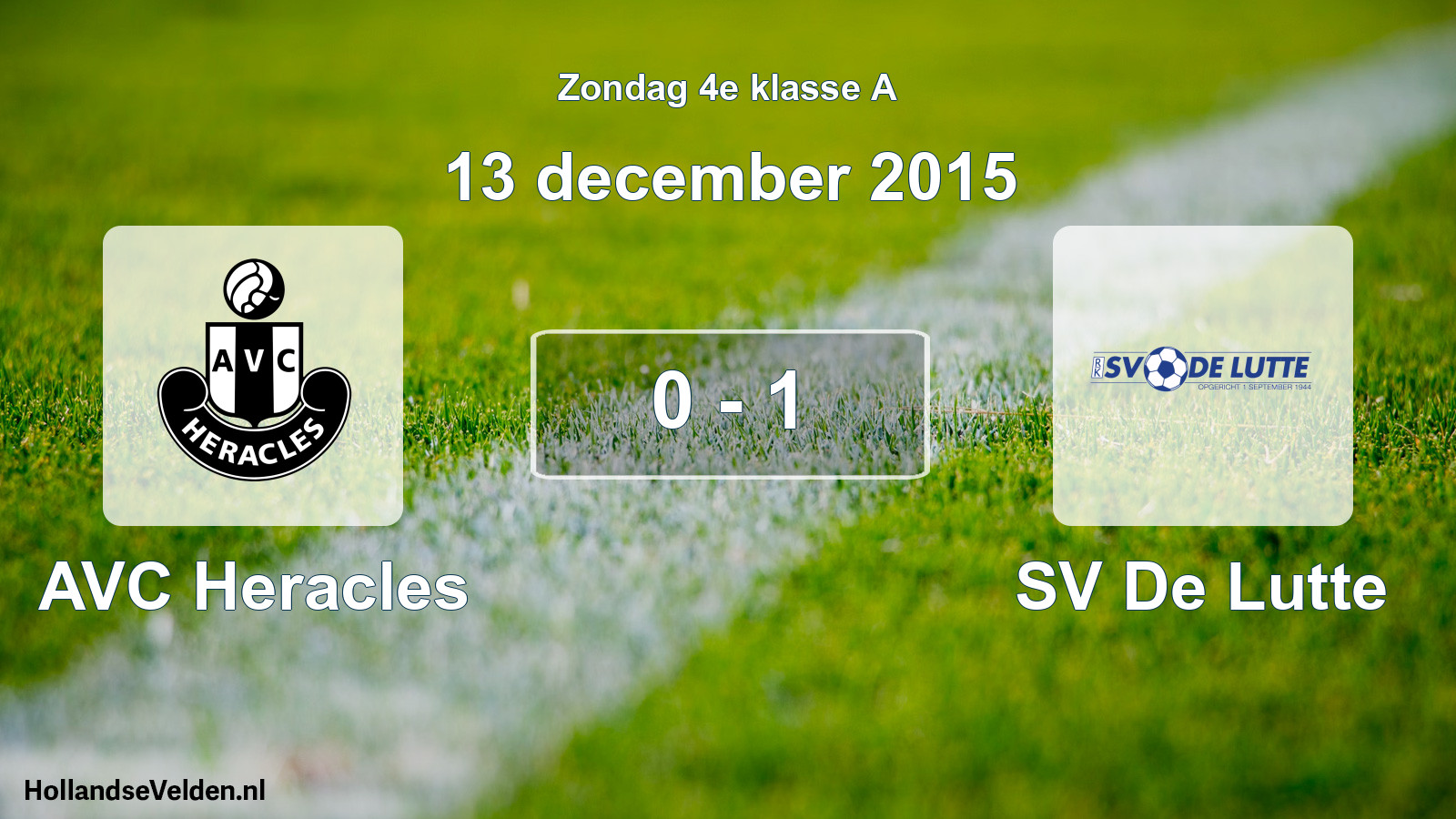 Total number of matches played: AVC Heracles - SV De Lutte 0 - 1 (13 December 2015)