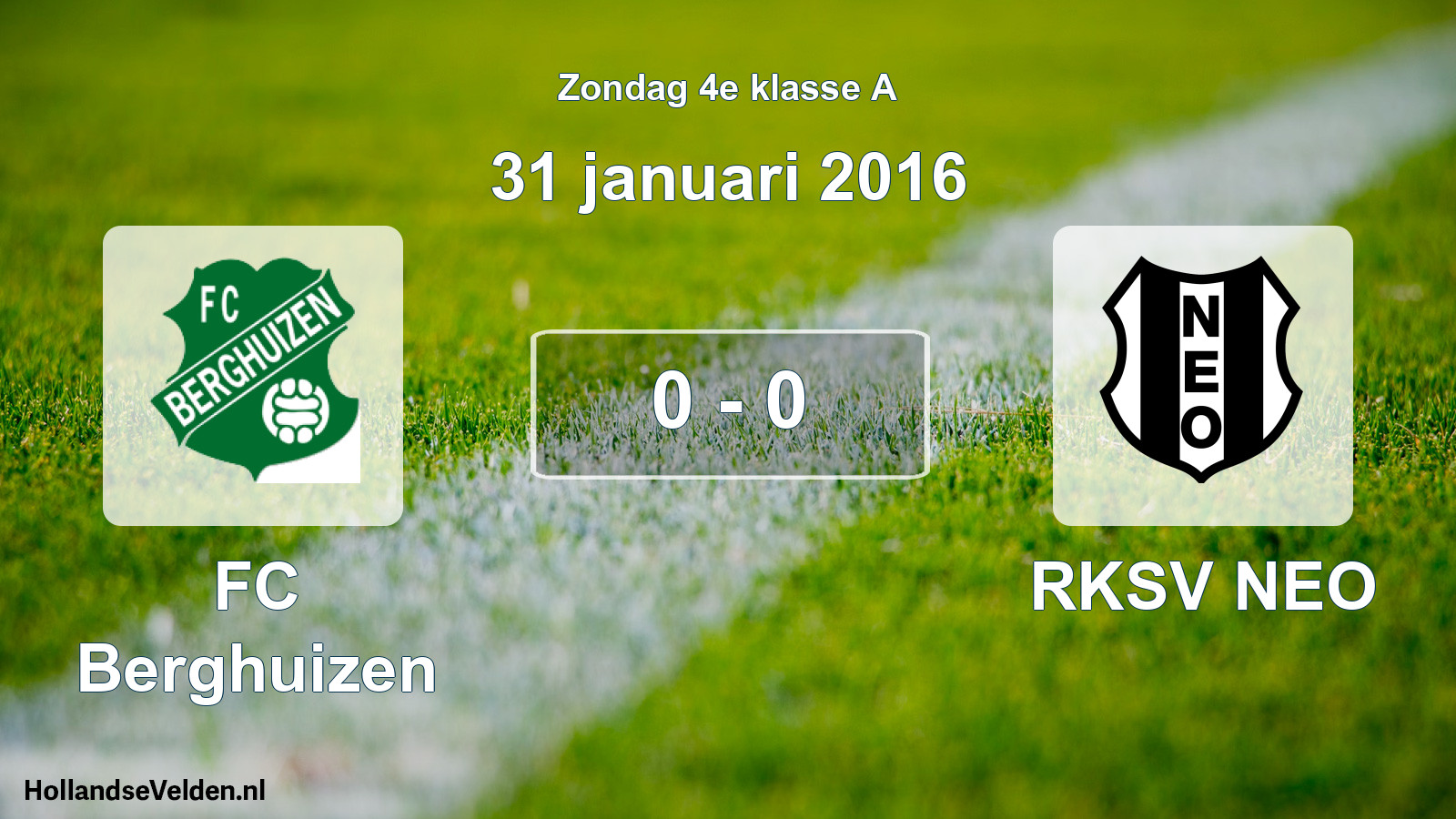 Total number of matches played: FC Berghuizen - RKSV NEO 0 - 0 (31 January 2016)