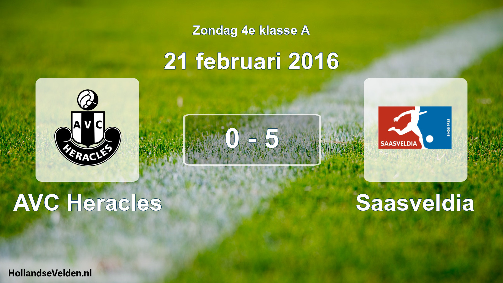 Total number of matches played: AVC Heracles - Saasveldia 0 - 5 (21 February 2016)