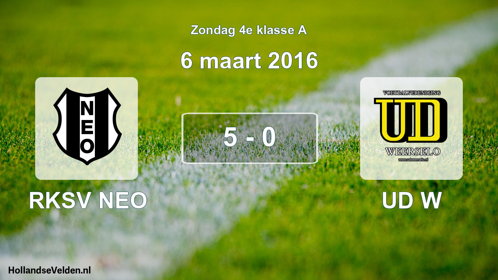 Total number of matches played: RKSV NEO - UD W 5 - 0 (6 March 2016)