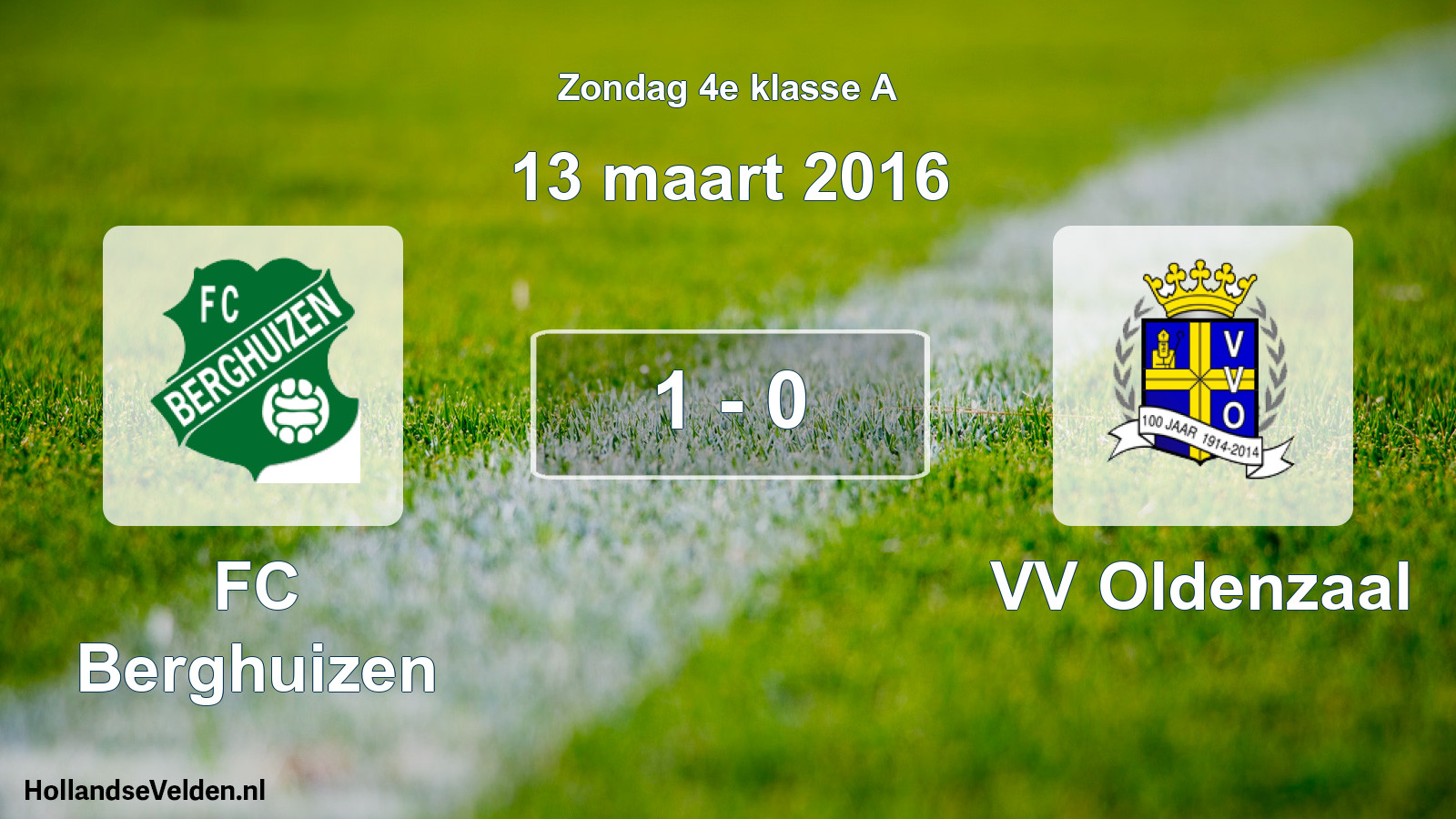 Total number of matches played: FC Berghuizen - VV Oldenzaal 1 - 0 (13 March 2016)