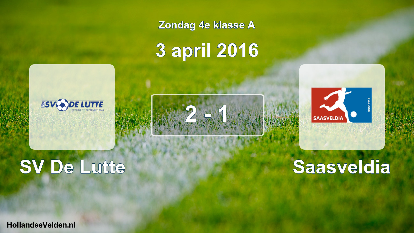 Total number of matches played: SV De Lutte - Saasveldia 2 - 1 (3 April 2016)