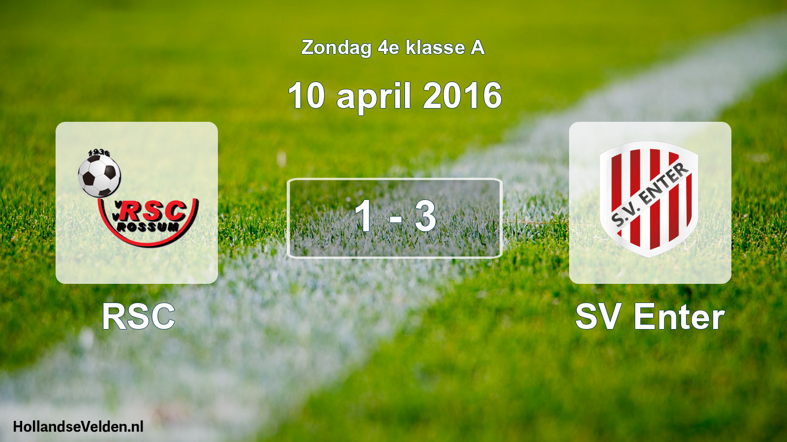 Total number of matches played: RSC - SV Enter 1 - 3 (10 April 2016)