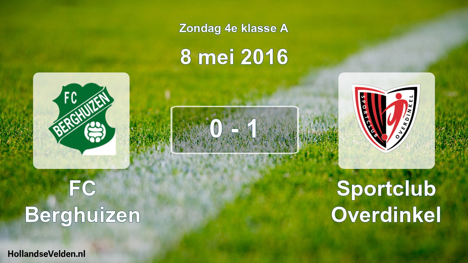 Total number of matches played: FC Berghuizen - Sportclub Overdinkel 0 - 1 (8 May 2016)