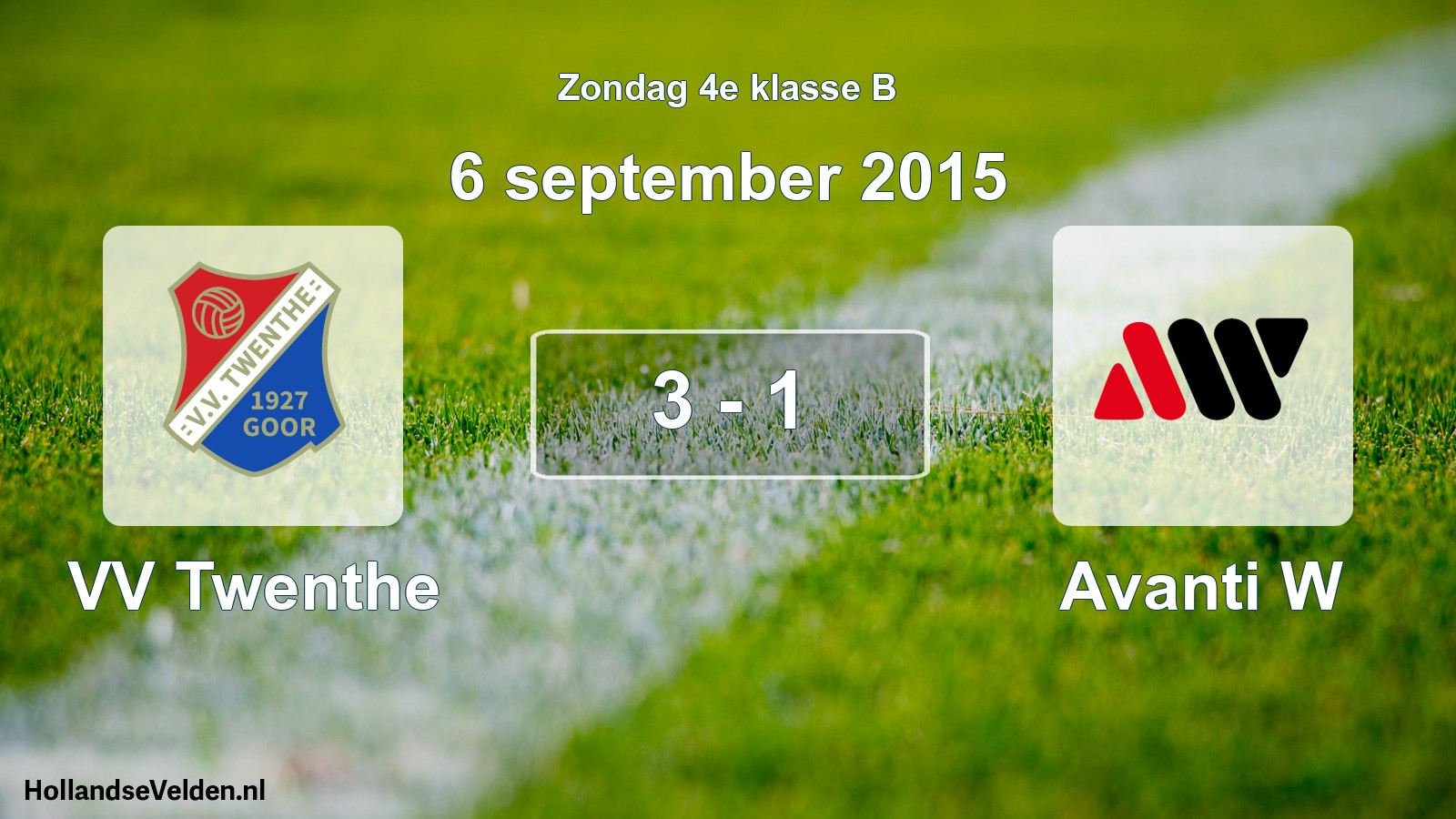Total number of matches played: VV Twenthe - Avanti W 3 - 1 (6 September 2015)