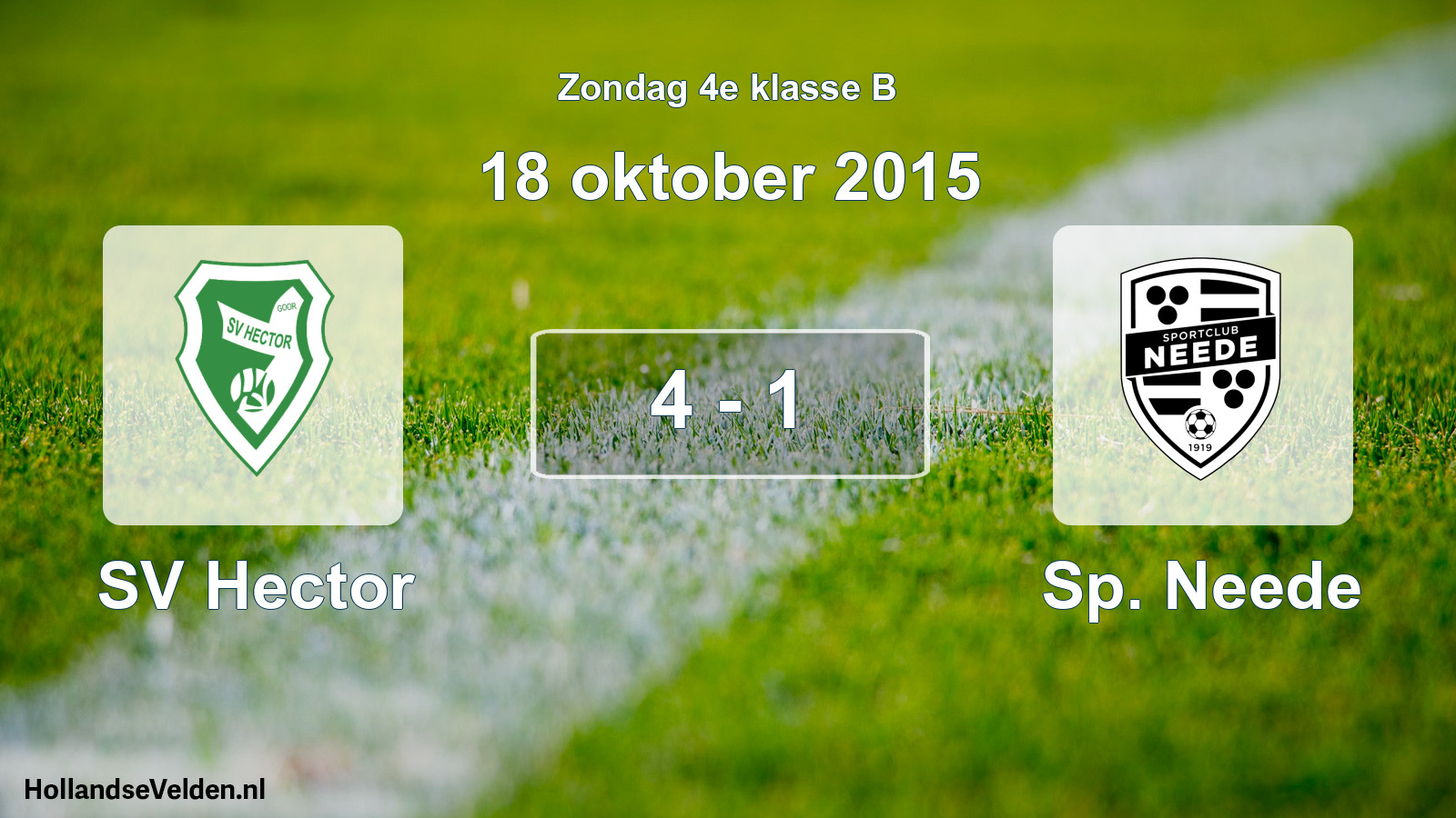 Total number of matches played: SV Hector - Sp. Neede 4 - 1 (18 October 2015)