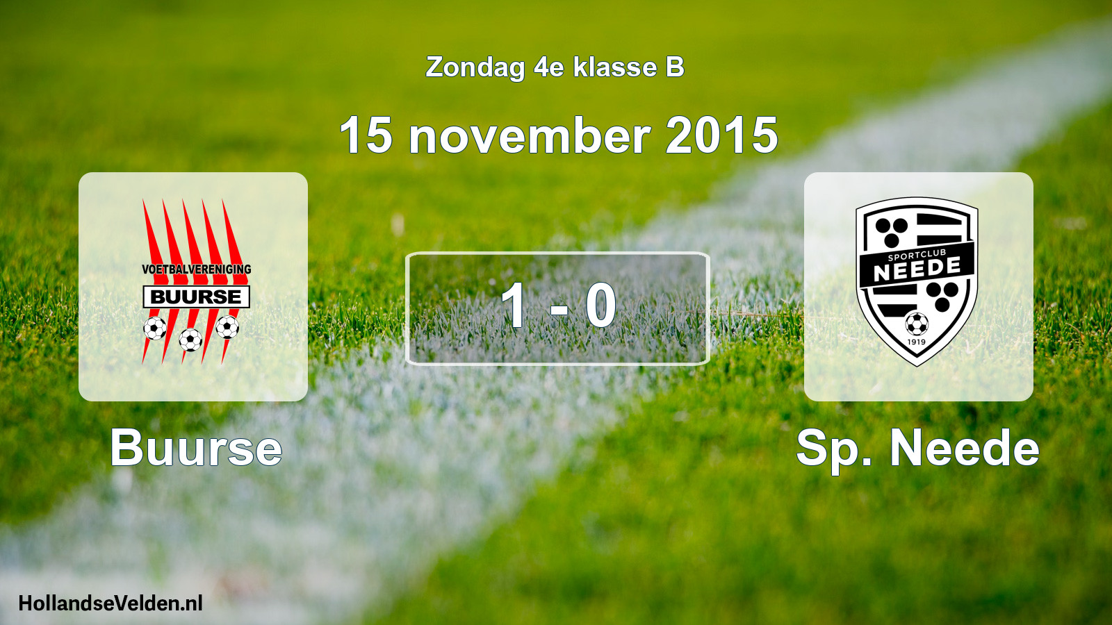 Total number of matches played: Buurse - Sp. Neede 1 - 0 (15 November 2015)