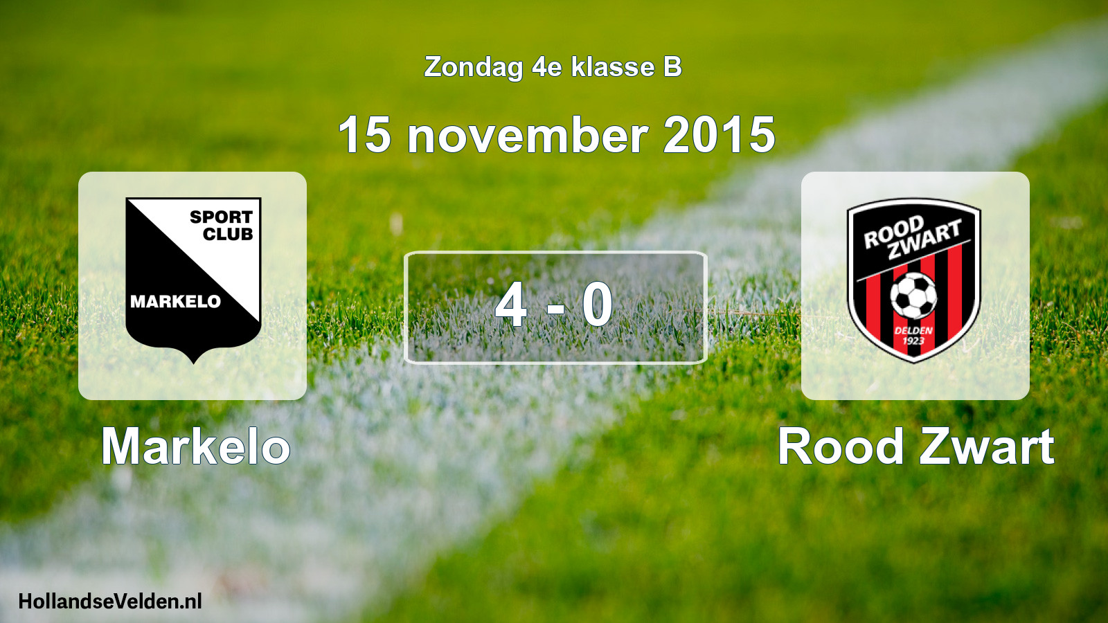 Total number of matches played: Markelo - Rood Zwart 4 - 0 (15 November 2015)