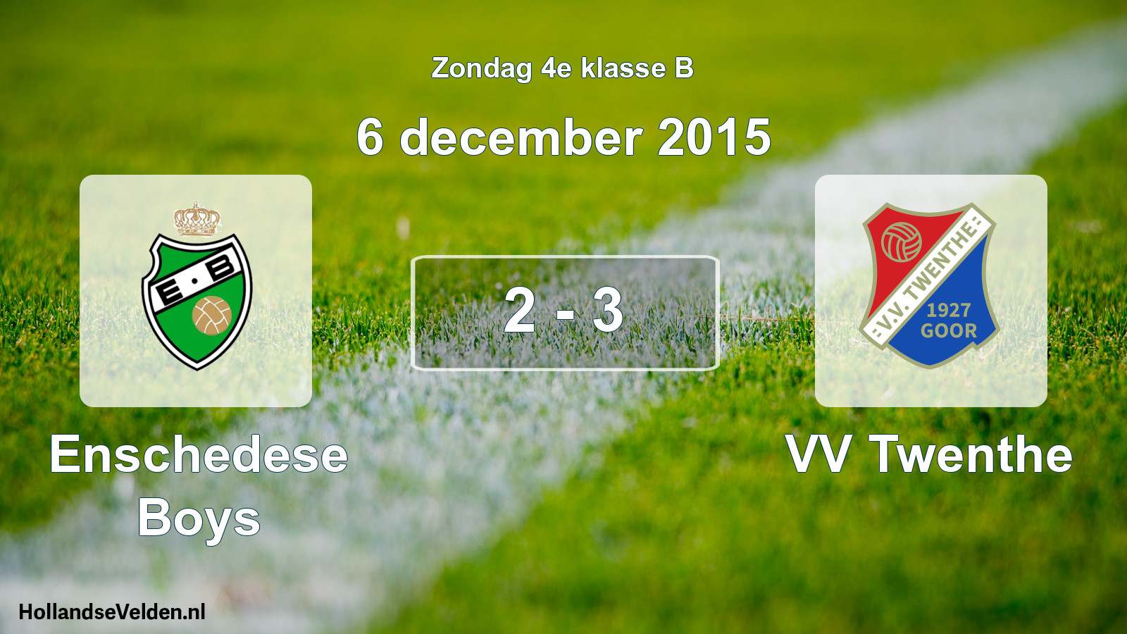 Total number of matches played: Enschedese Boys - VV Twenthe 2 - 3 (6 December 2015)