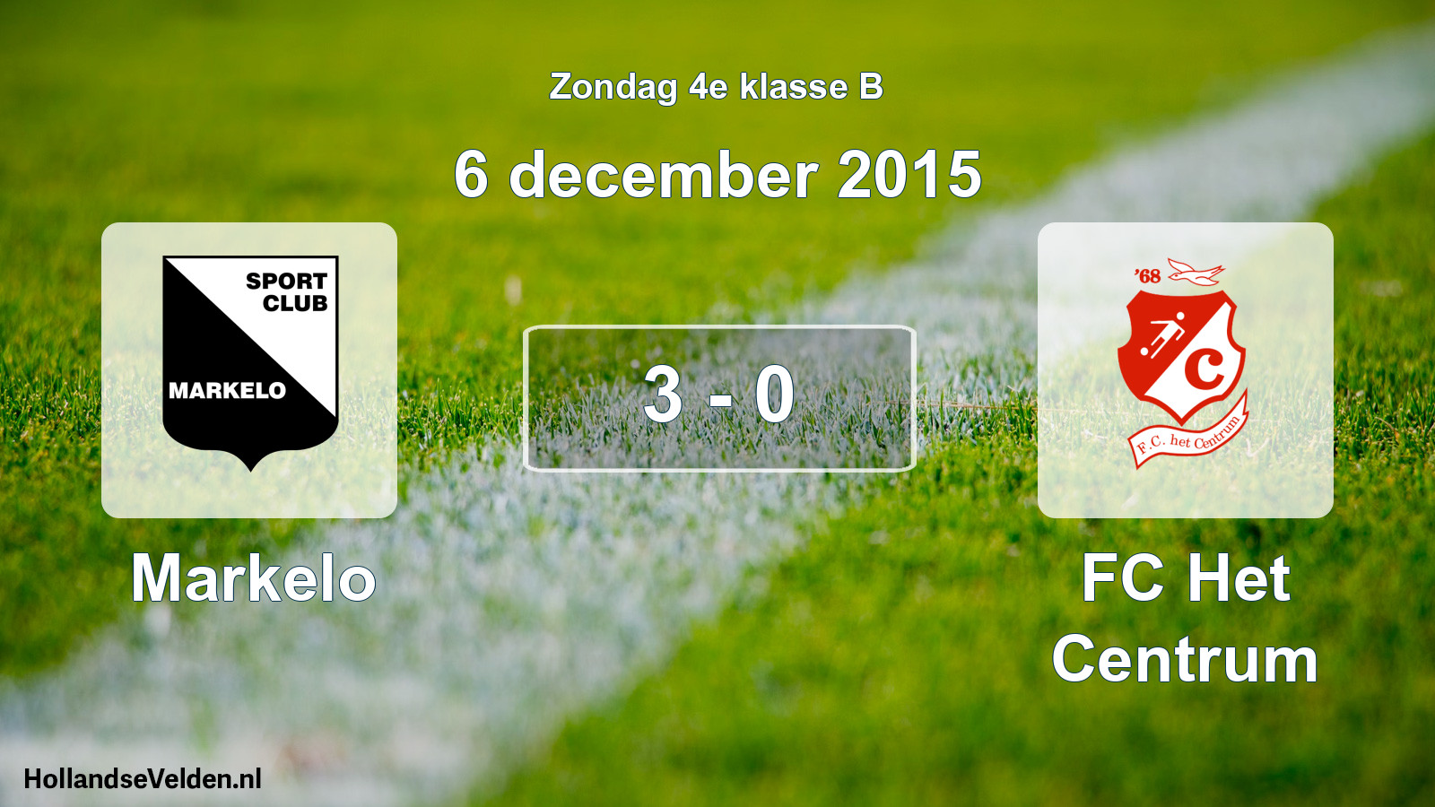 Total number of matches played: Markelo - FC Het Centrum 3 - 0 (6 December 2015)
