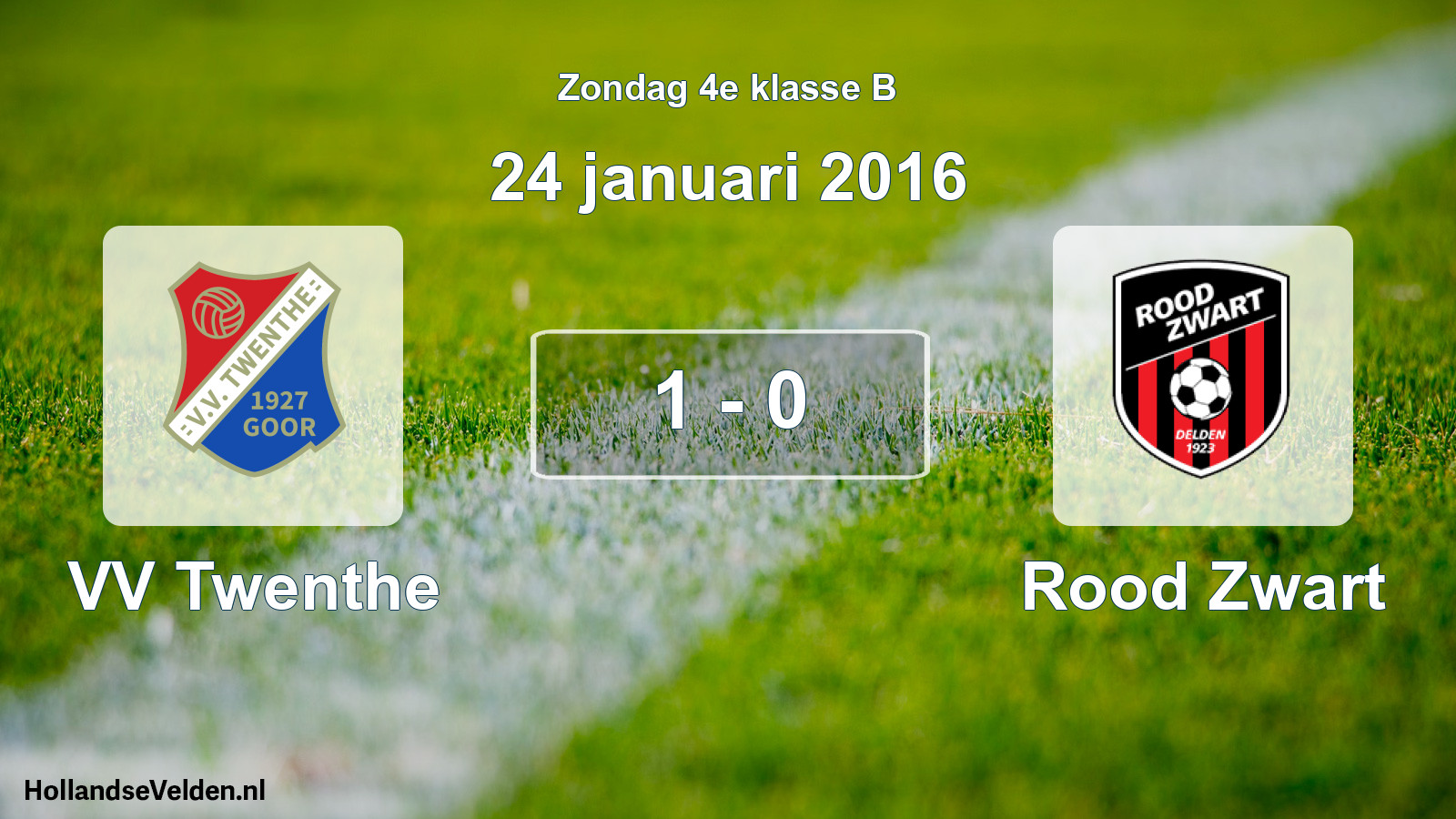 Total number of matches played: VV Twenthe - Rood Zwart 1 - 0 (24 January 2016)