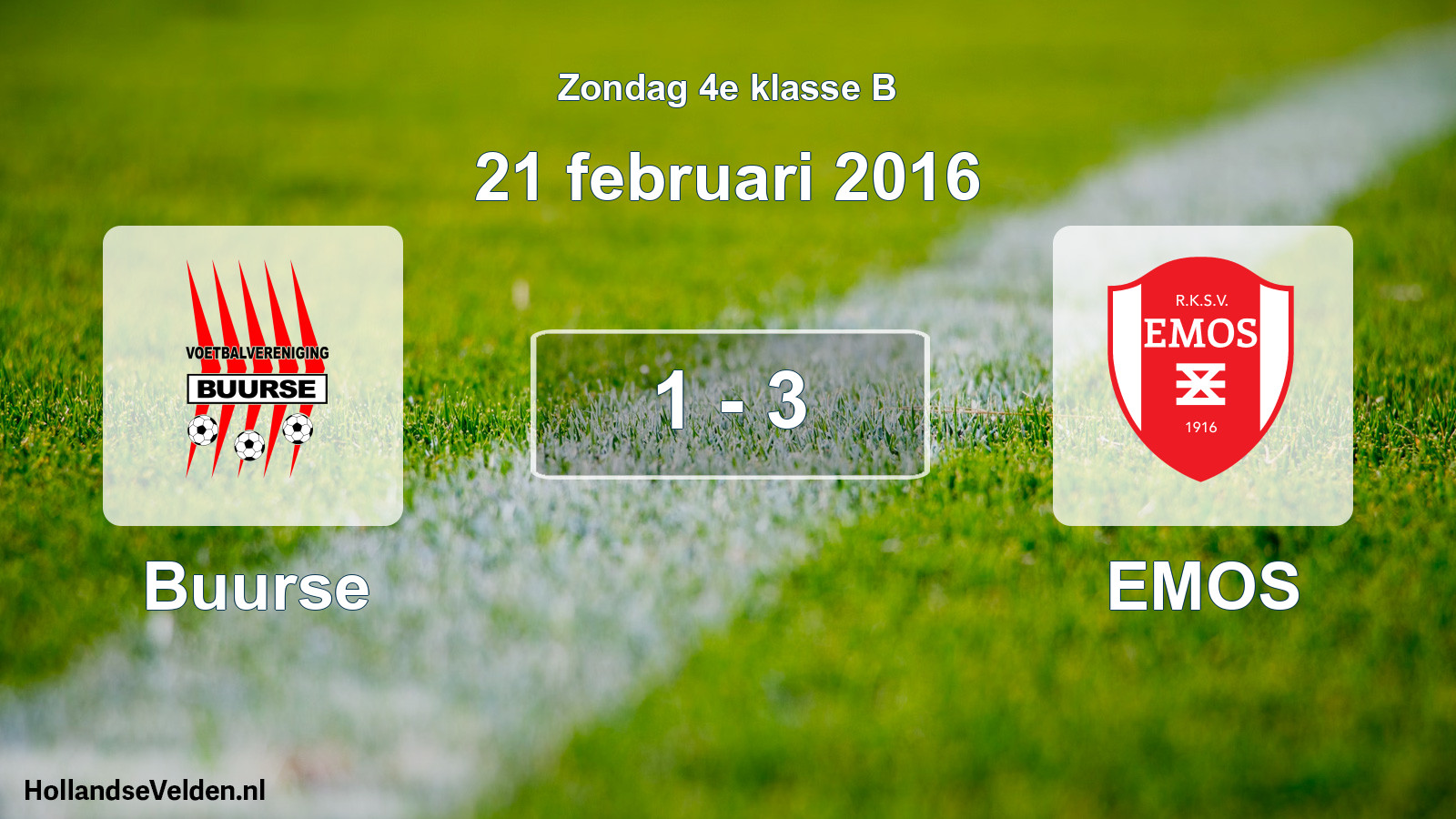 Total number of matches played: Buurse - EMOS 1 - 3 (21 February 2016)
