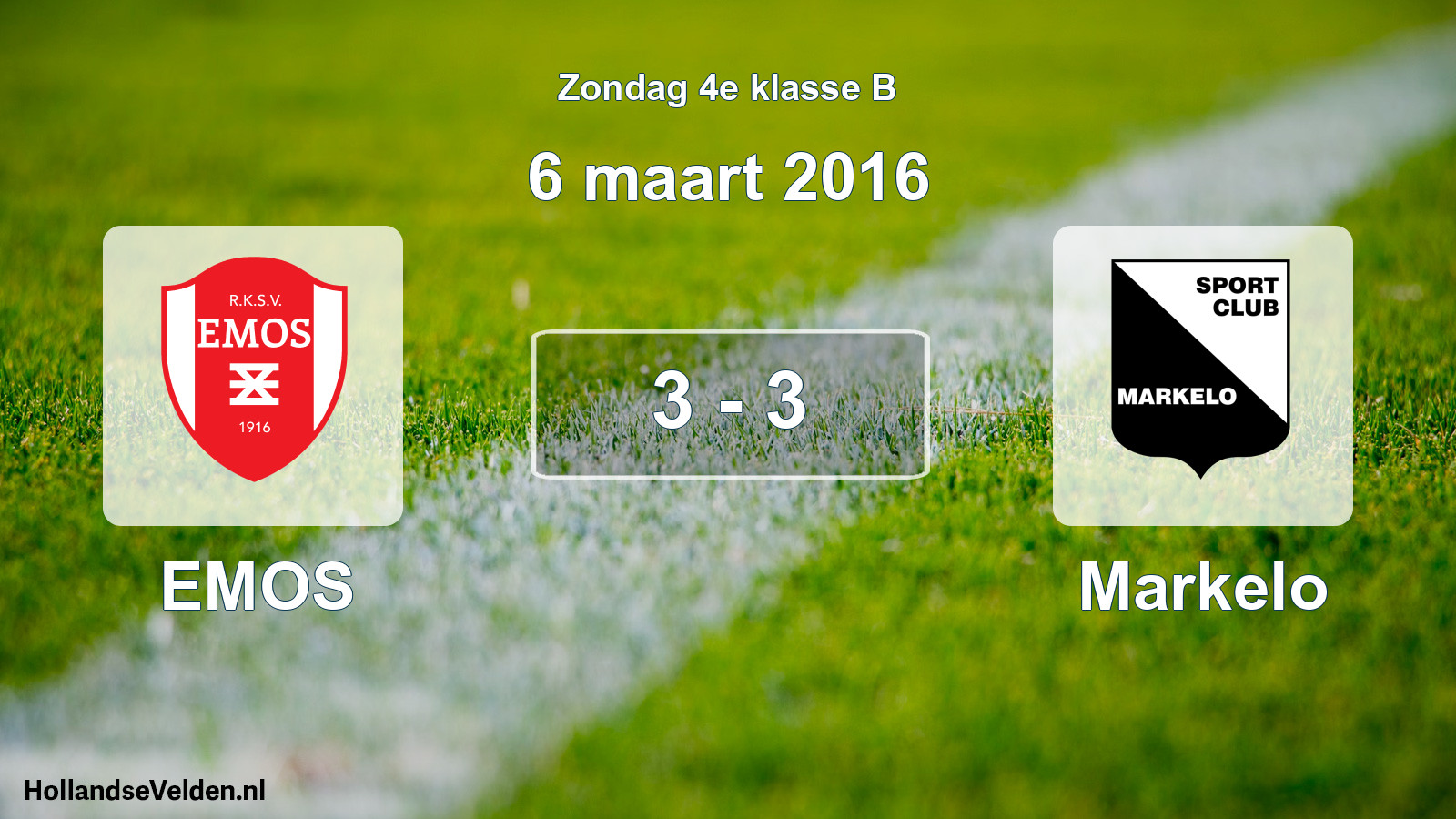 Total number of matches played: EMOS - Markelo 3 - 3 (6 March 2016)