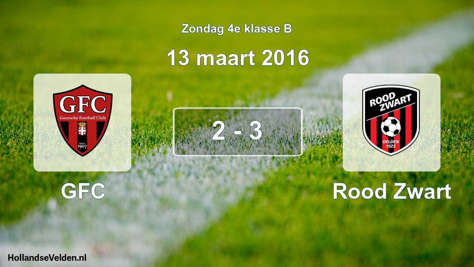 Total number of matches played: GFC - Rood Zwart 2 - 3 (13 March 2016)