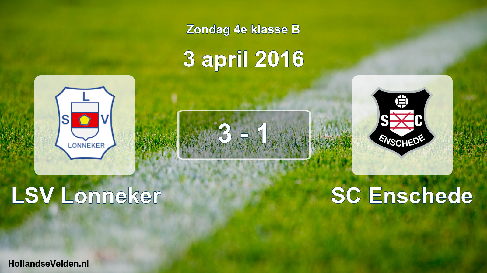 Total number of matches played: LSV Lonneker - SC Enschede 3 - 1 (3 April 2016)