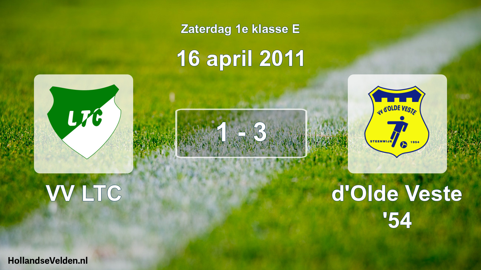 Total number of matches played: VV LTC - d'Olde Veste '54 1 - 3 (16 April 2011)
